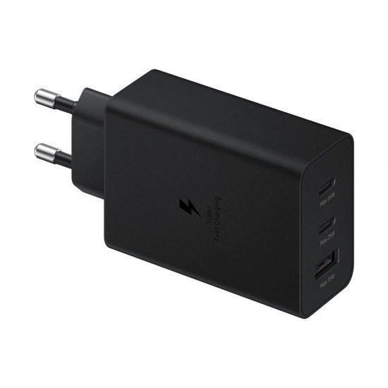 Samsung Φορτιστής USB-A 2 xUSB-C 65W Power Delivery Μαύρος Samsung Φορτιστής USB-A 2 xUSB-C 65W Power Delivery Μαύρος