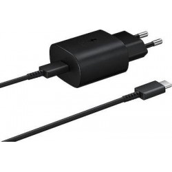Samsung Φορτιστής USB-C και Καλώδιο USB-C 25W Μαύρος (EP-TA800X Retail)