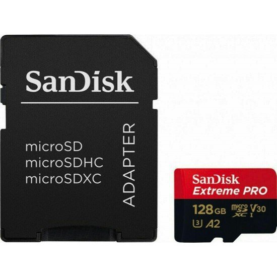 Sandisk Extreme Pro microSDXC 128GB Class 10 U3 V30 A2 UHS-I με αντάπτορα Sandisk Extreme Pro microSDXC 128GB Class 10 U3 V30 A2 UHS-I με αντάπτορα