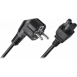 Schuko - IEC C5 Cable 1.5m Μαύρο