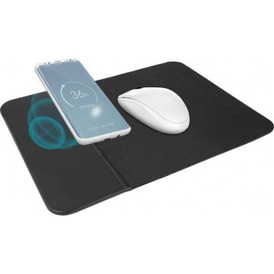 Setty Mouse Pad με ασύρματο φορτιστή 10W Μαύρο