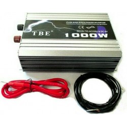 TBE Inverter Αυτοκινήτου Καθαρού Ημιτόνου 1000W για Μετατροπή 12V DC σε 220V AC