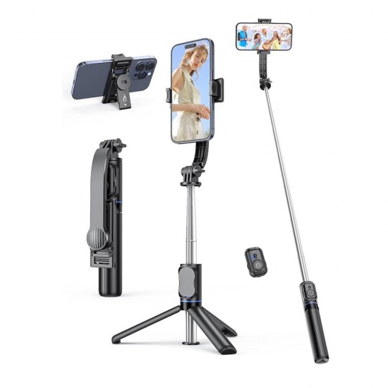 Techsuit C01 Selfie Stick with Foldable Stable Tripod and Bluetooth Remote Control 106cm Black Techsuit C01 Selfie Stick with Foldable Stable Tripod and Bluetooth Remote Control 106cm Black