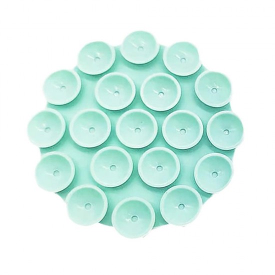 Techsuit Phone Holder (SC-CUP) Suction Pad for Selfies, Silicone, Adhesive Mount, Round Shape Cyan