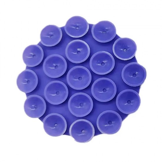 Techsuit Phone Holder (SD-CUP) Suction Pad for Selfies, Silicone, Adhesive Mount, Round Shape Dark Blue