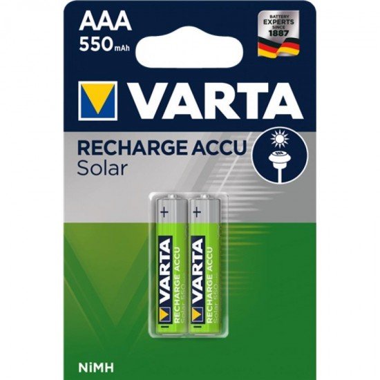 VARTA ΕΠΑΝΑΦΟΡΤΙΖΟΜΕΝΗ 550mAh 2τμχ. AAA SOLAR