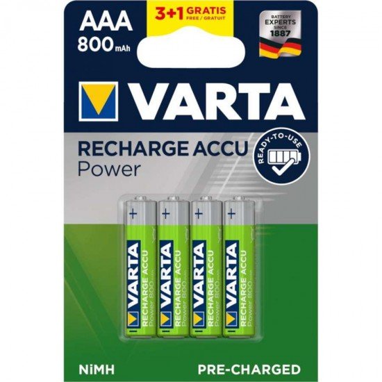 Varta Longlife Accu AAA 800mAh Επαναφορτιζόμενες Μπαταρίες (4τμχ)
