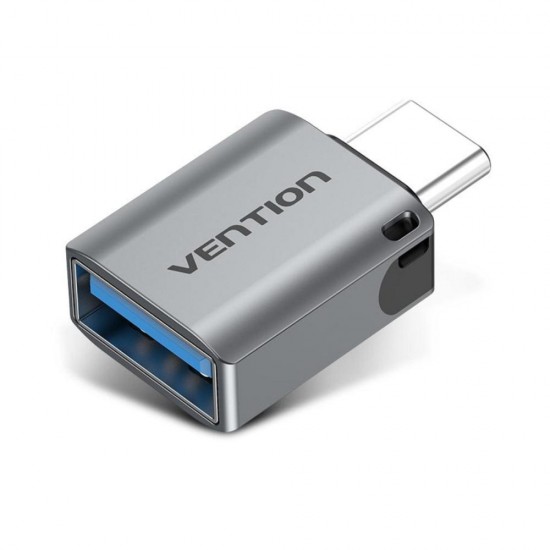VENTION Type-C Male to USB 3.0 Female OTG Adapter Gray Aluminum Alloy Type