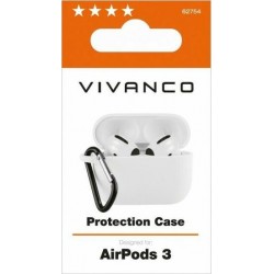 Vivanco Θήκη Σιλικόνης με Γάντζο σε Λευκό χρώμα για Apple AirPods 3