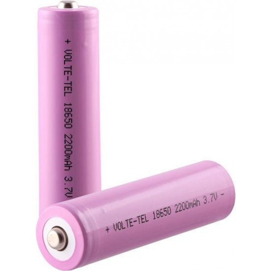 Volte-Tel Επαναφορτιζόμενη Μπαταρία 18650 Li-ion 2200mAh 3.7V με κεφαλή