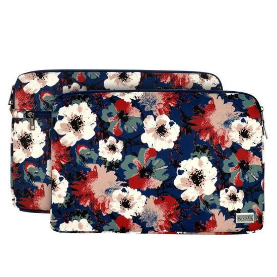 Wonder Sleeve Laptop 17 inches blue and camellias