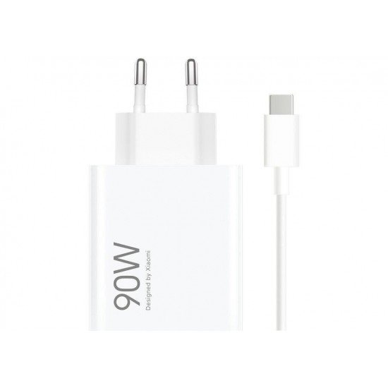 Xiaomi Φορτιστής GaN με Θύρα USB-A και Καλώδιο USB-C 90W Λευκός (HyperCharge Combo)
