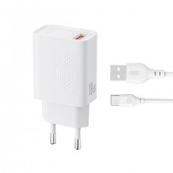 XO Φορτιστής με Θύρα USB-A και Καλώδιο USB-C 18W Quick Charge 3.0 Λευκός XO Φορτιστής με Θύρα USB-A και Καλώδιο USB-C 18W Quick Charge 3.0 Λευκός