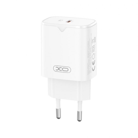 XO Φορτιστής με Θύρα USB-C 30W Power Delivery Λευκός