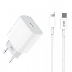 XO Φορτιστής με Θύρα USB-C και Καλώδιο USB-C - Lightning 20W Power Delivery Λευκός XO Φορτιστής με Θύρα USB-C και Καλώδιο USB-C - Lightning 20W Power Delivery Λευκός