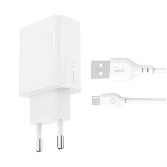 XO L159 QC18W Φορτιστής USB-A με Καλώδιο Micro USB 18W Λευκός XO L159 QC18W Φορτιστής USB-A με Καλώδιο Micro USB 18W Λευκός