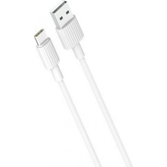 XO NB156 USB 2.0 Cable USB-C male - USB-A Λευκό 1m