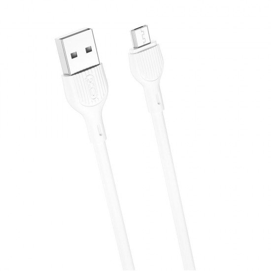XO NB200 Regular USB 2.0 to micro USB Cable Λευκό 1m
