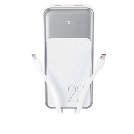 XO PR249 Power Bank 20000mAh 20WUSB-A/USB-C PD/QC 3.0 Λευκό
