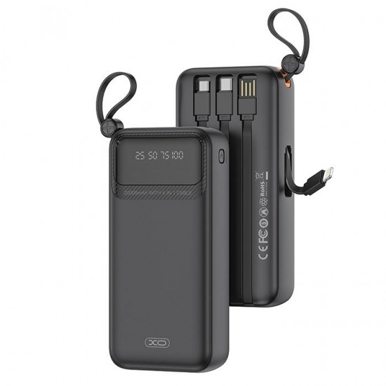 XO PR279 Power Bank 20000mAh 10W με 2 USB-A και USB-C Μαύρο
