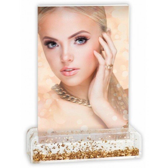 ZEP Glitter Photo Frame Wynn Gold 10x15cm