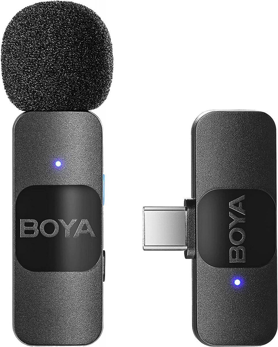 Boya By-V10 Wireless Lavalier Microphone For Android Mini Lapel Usb-C Connection