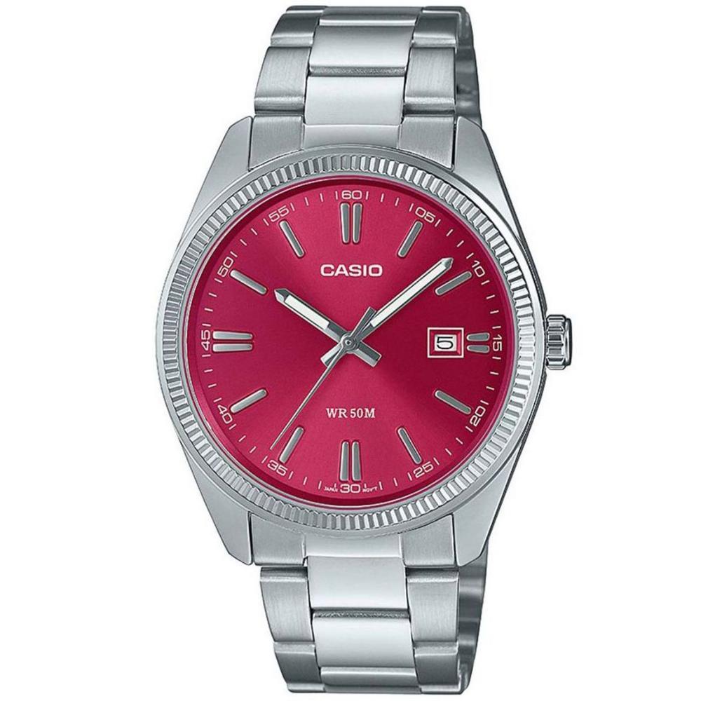 Casio Stainless Steel Ρολόι Μπαταρίας Cherry Με Ασημί Μεταλλικό Μπρασελέ