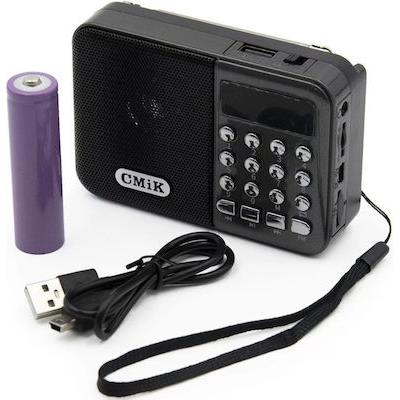 Cmik Mk-066Bt Φορητό Επαναφορτιζόμενο Ψηφιακό Ραδιόφωνο Bt/usb/tf Μαύρο