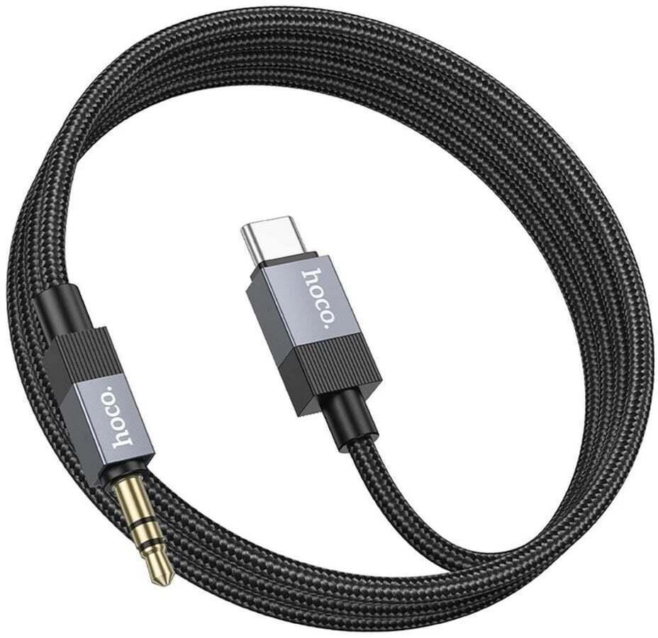 Hoco Usb 2.0 Cable Usb-C Male - 3.5Mm Μαύρο 1M