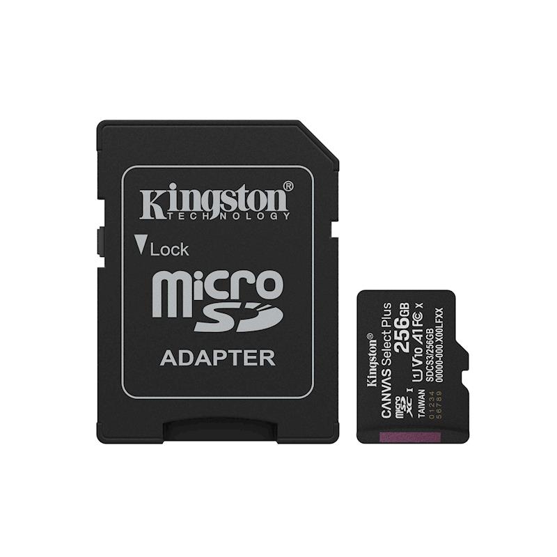 Kingston Canvas Select Plus Microsdhc 256Gb Class 10 Uhs-I Με Αντάπτορα