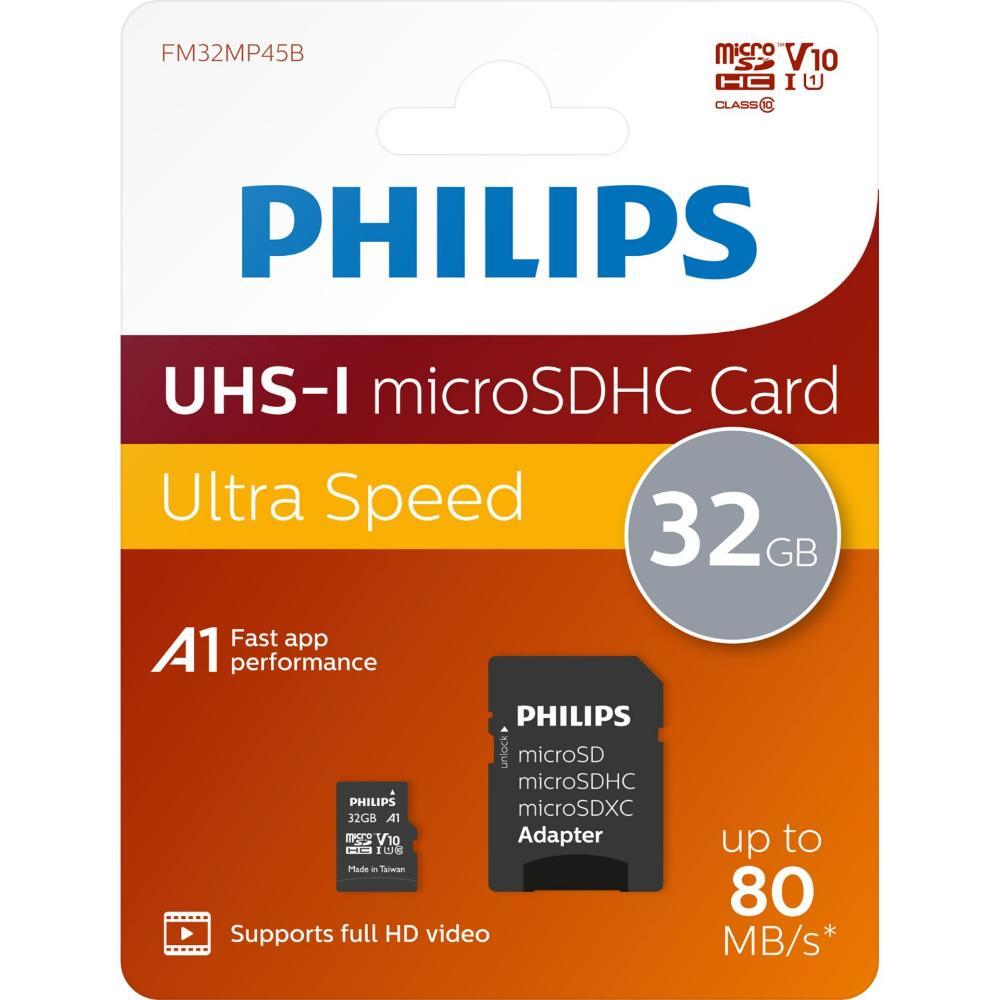 Philips Microsdhc 32Gb Class 10 U1 Uhs-I Με Αντάπτορα