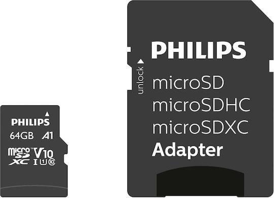Philips Microsdxc 64Gb Class 10 U1 Uhs-I Με Αντάπτορα
