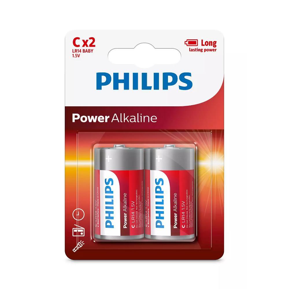 Philips Power Αλκαλικές Μπαταρίες C 1.5V 2Τμχ