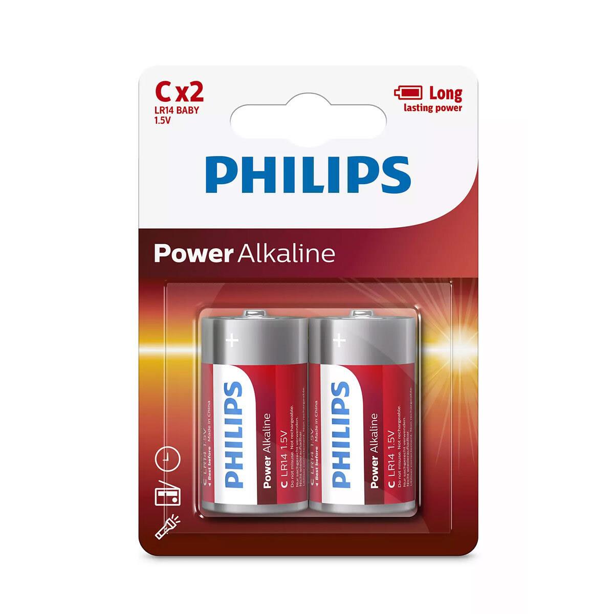 Philips Power Αλκαλικές Μπαταρίες C 2Τμχ