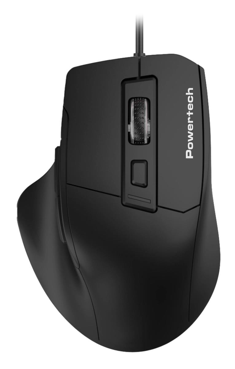 Powertech Pt-1273 Ενσύρματο Εργονομικό Ποντίκι Μαύρο